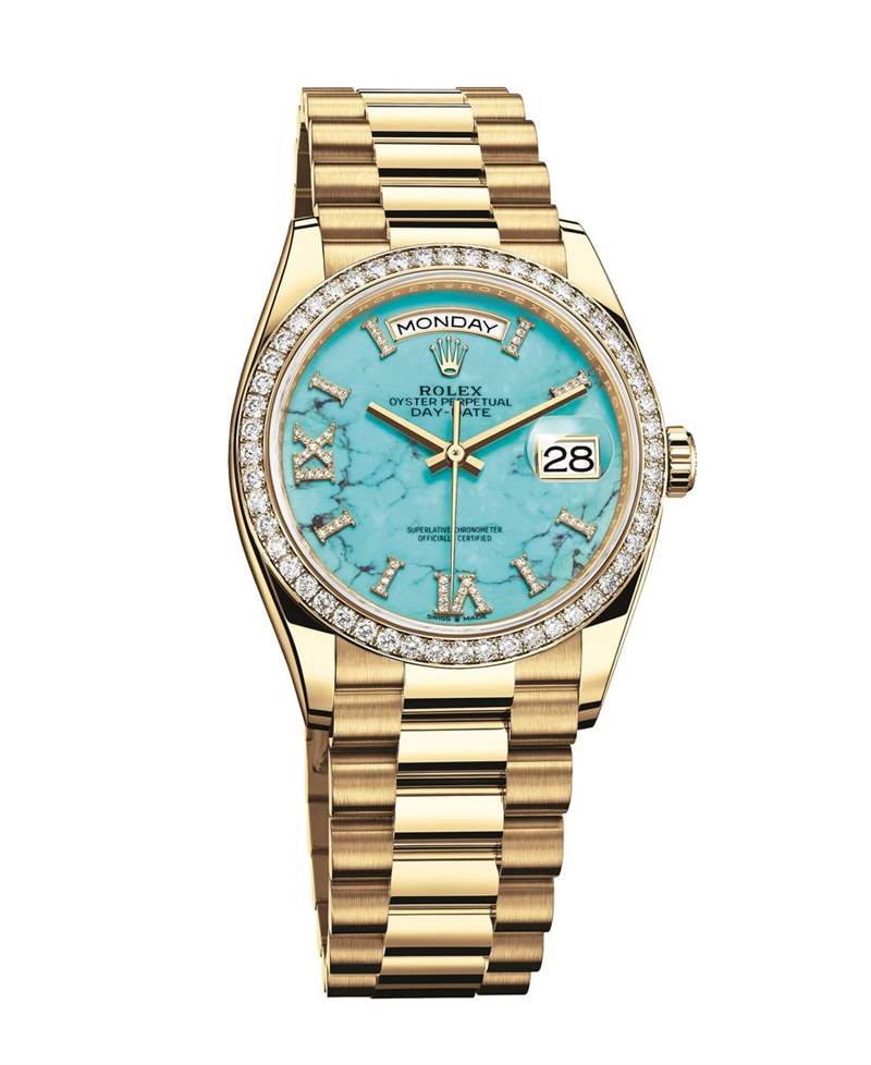 鑲上綠松石、孔雀石等天然寶石手表是獨(dú)一無(wú)二的收藏品-復(fù)刻表