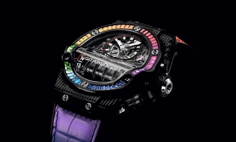 流線型彩虹圈14日動力：宇舶恒寶Hublot Big Bang MP-11 彩虹3D碳纖維腕表-復刻表