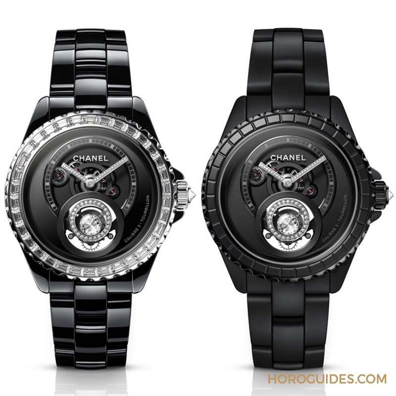 因為香奈兒CHANEL第五枚自制機芯Caliber 5，陀飛輪的運行開始發(fā)光｜J12鉆石陀飛輪腕表-復刻表