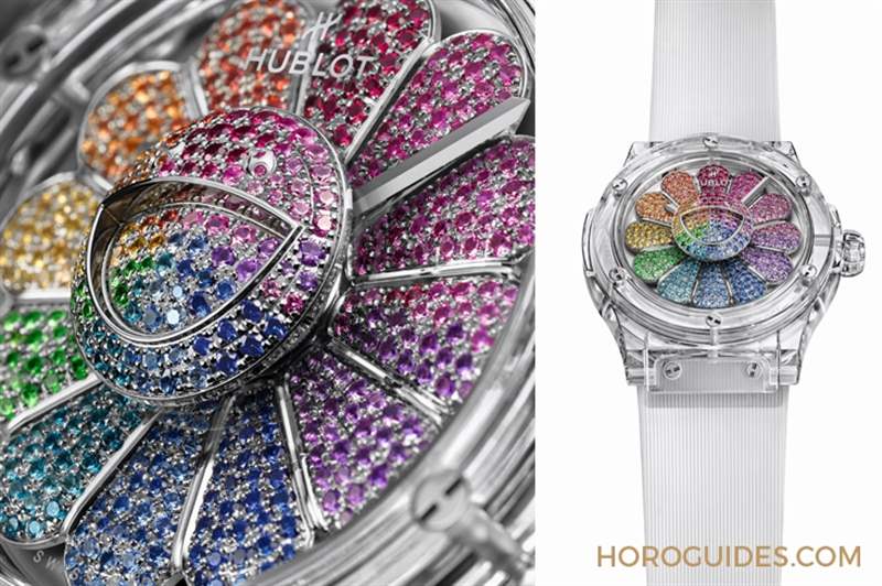 彩虹版微笑小花動(dòng)起來｜Hublot經(jīng)典融合系列村上隆藍(lán)寶石彩虹腕表-復(fù)刻表