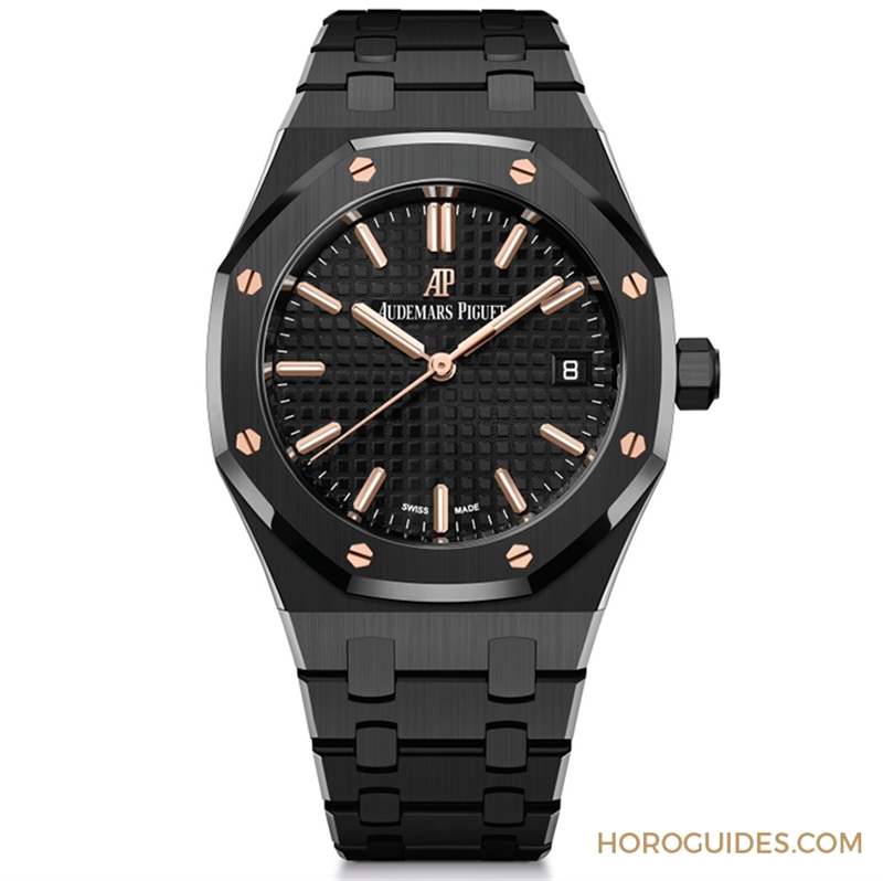 愛(ài)彼新作連發(fā)！皇家橡樹(shù)34mm自動(dòng)上鏈腕表-黑陶瓷款＆淺藍(lán)面霜金款-復(fù)刻表