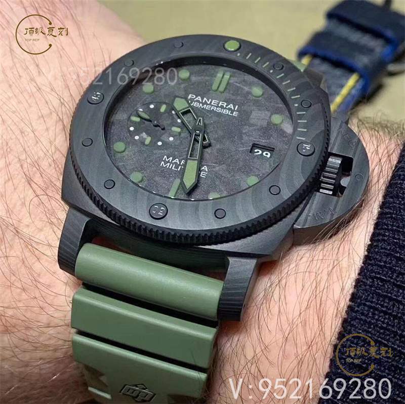 逢綠必火:VS廠沛納海961碳纖維復刻表,47mm軍綠色-復刻表
