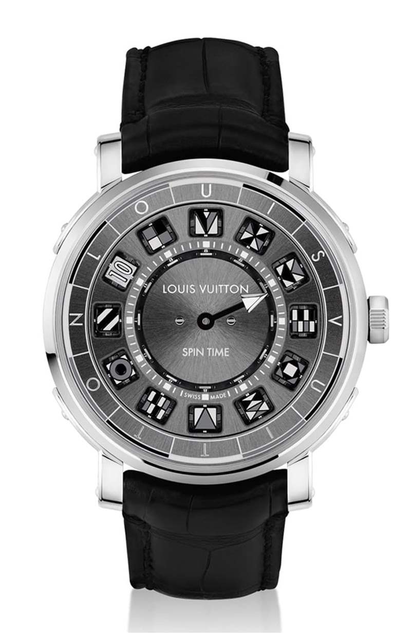 LV鋼殼手表二連發(fā)招牌翻轉數(shù)字方塊創(chuàng)新吸睛銀灰、彩色應百客-復刻表