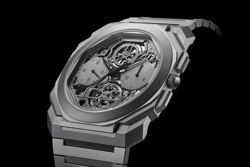 寶格麗新款Octo Finissimo-世界上最薄的計時鏤空陀飛輪腕表103295-復刻表