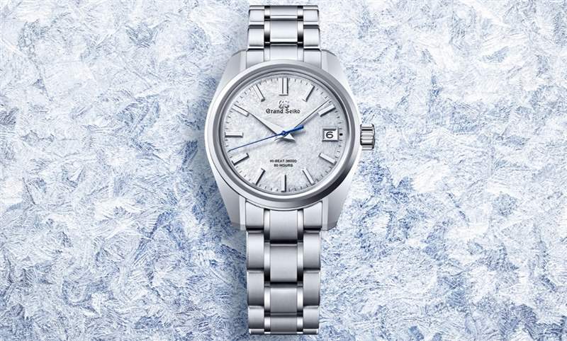 淡藍(lán)面盤呈現(xiàn)巖手山「融雪」美景,Grand Seiko 44GS首款白鋼材質(zhì)-復(fù)刻表