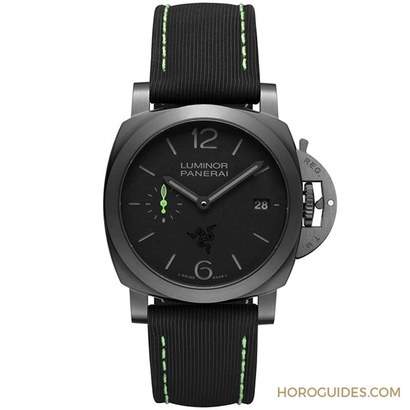 電競美學加身，雷蛇螢光綠在發光｜Panerai Luminor Quaranta Razer特別版-復刻表