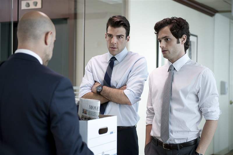 看電影扎卡里·昆托（Zachary Quinto）在“追加保證金”中佩戴保時捷設計計時碼表預測金融危機-復刻表