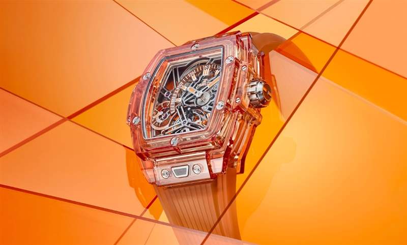 高透光冰橙色!Hublot Spirit of Big Bang冰橙藍寶石陀飛輪五日鏈腕表-復刻表