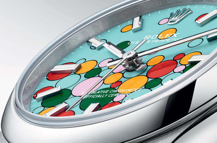 勞力士OP延續(xù)彩色漆面熱潮新推「慶典」風格彩色氣泡面盤-復刻表