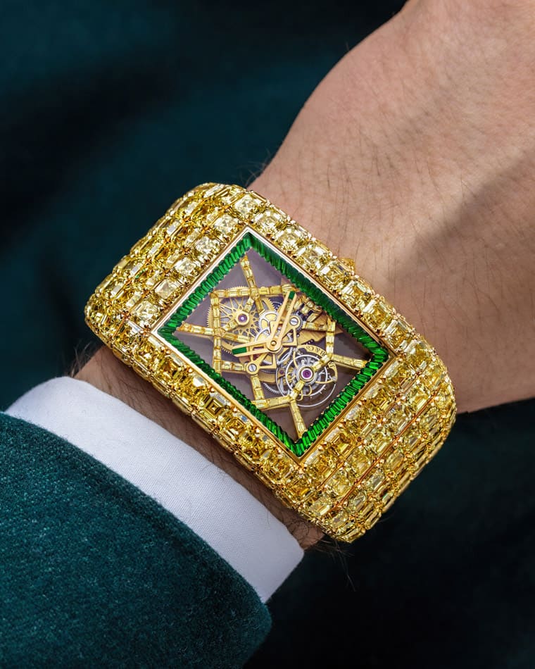 2023最狂珠寶表!超過480顆頂級黃鉆編織JACOB鏤空陀飛輪驚天價格鎖定億萬富翁-復(fù)刻表