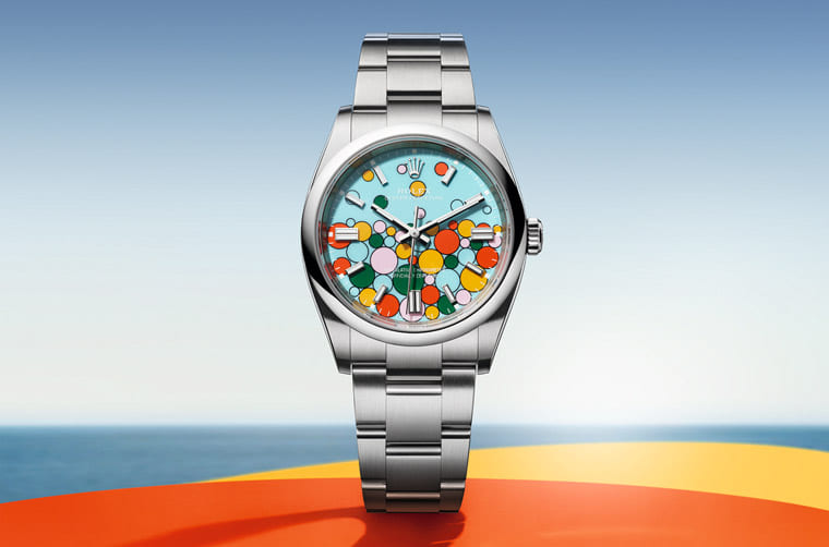 勞力士OP延續(xù)彩色漆面熱潮新推「慶典」風格彩色氣泡面盤-復刻表