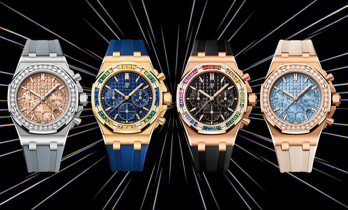 寶石圈與彩色面盤的華麗方程式|AP皇家橡樹離岸型37毫米自動(dòng)上鏈計(jì)時(shí)碼表-復(fù)刻表