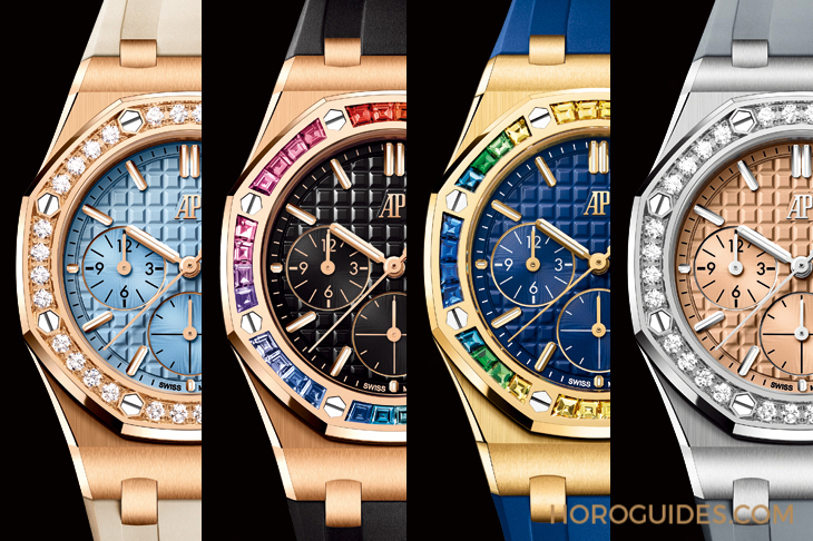 寶石圈與彩色面盤的華麗方程式|AP皇家橡樹離岸型37毫米自動(dòng)上鏈計(jì)時(shí)碼表-復(fù)刻表
