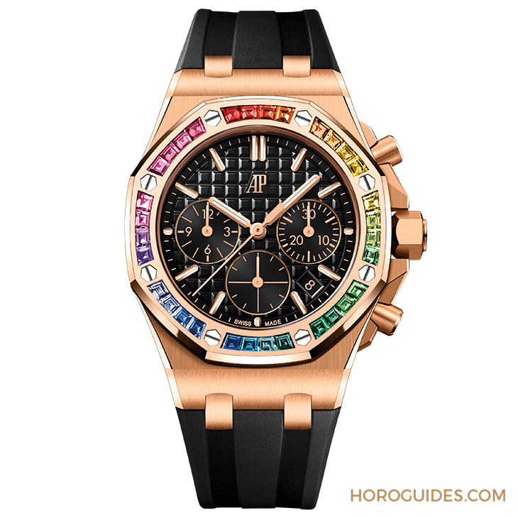 寶石圈與彩色面盤的華麗方程式|AP皇家橡樹離岸型37毫米自動(dòng)上鏈計(jì)時(shí)碼表-復(fù)刻表