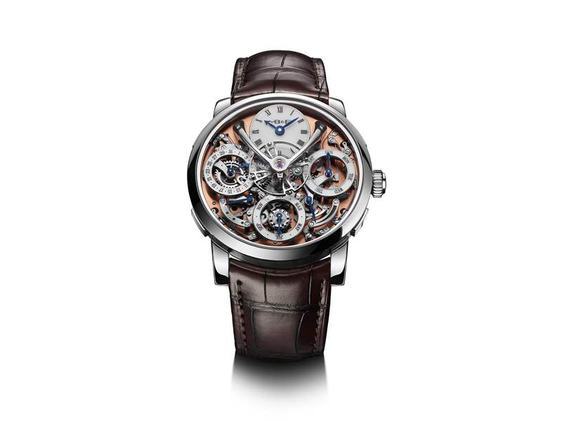 MB&F推出Legacy Machine Perpetual Stainless Steel鮭魚(yú)色表盤(pán)萬(wàn)年歷腕表-復(fù)刻表