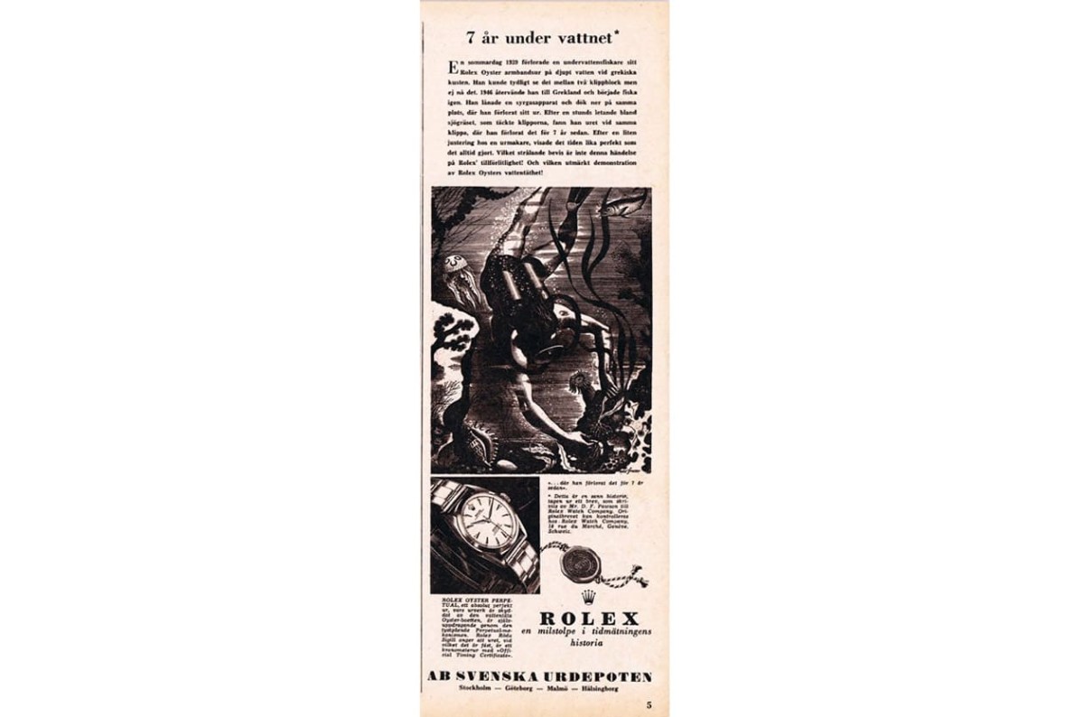 勞力士早期水鬼廣告透露一段神奇的故事-復刻表