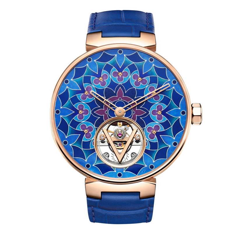 Louis Vuitton推出Tambour Moon Flying Tourbillon Kaleidoscope飛行陀飛輪腕表：琺瑯萬(wàn)花筒-復(fù)刻表