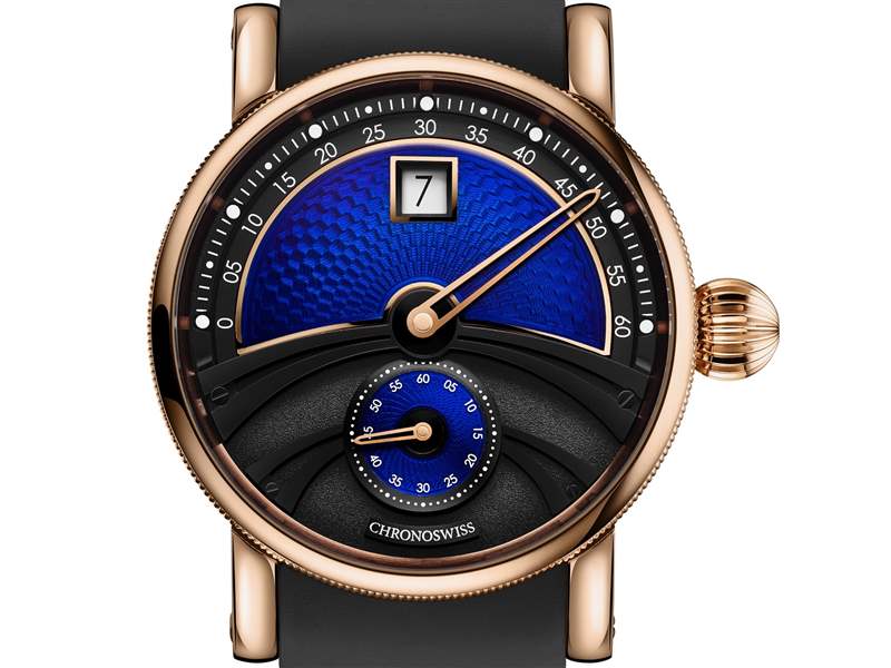 Chronoswiss推出Delphis Oracle數(shù)字跳時腕表：藍(lán)色琺瑯與璣鏤工藝-復(fù)刻表