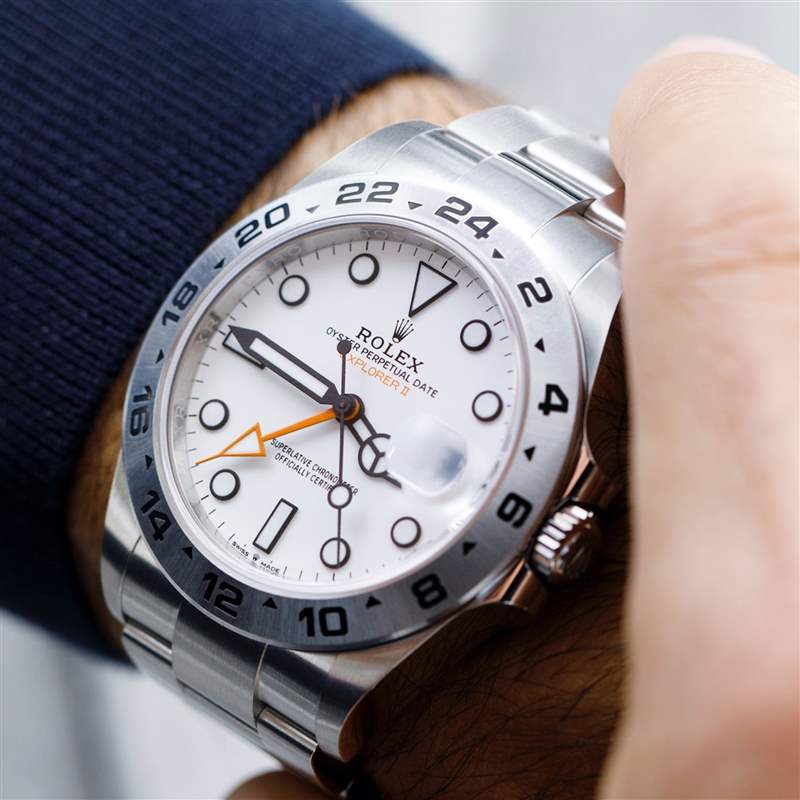 ROLEX Explorer II手表最新行情勞力士探二黑、白面溢價相差4%-復刻表