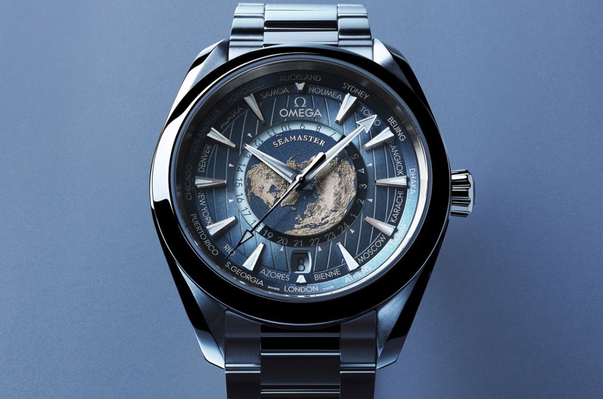 歐米茄海馬75周年必?cái)∏鍐巍赶娜账{(lán)色」面盤Aqua Terra世界時(shí)區(qū)出國(guó)超實(shí)用-復(fù)刻表