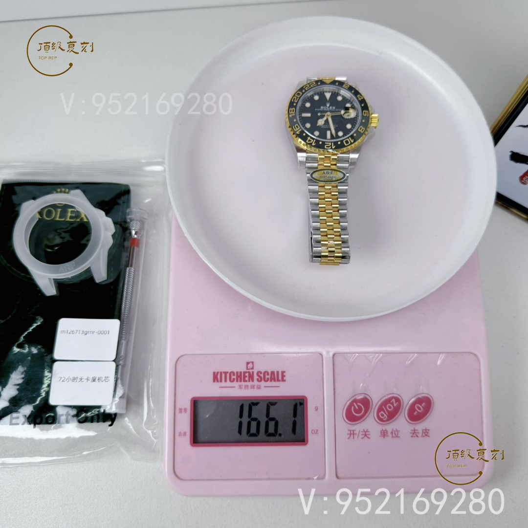 ARF廠新品勞力士配重版格林尼治間金皮蛋圈126713重量多少-復刻表